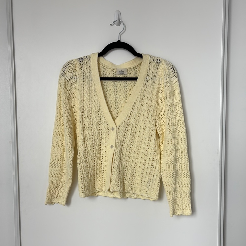 WILFRED Butter Yellow Knit Women's Sweater